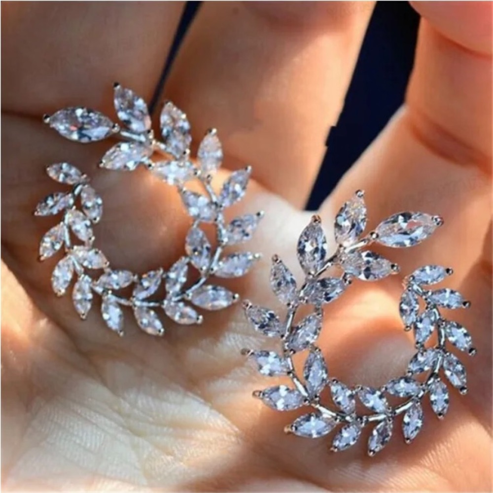 3 ct. t.w. Marquise Cut Olive Branch Earrings - Picture 7 of 16